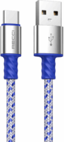 Recci RTC-N33L USB-A apa - Lightning apa 2.0 Adat és töltőkábel - Kék/Szürke (2m)