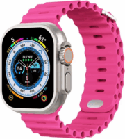 Phoner River Apple Watch S4/S5/S6/S7/S8/S9/SE/Ultra Lyukacsos Szilikon Szíj 42/44/45/49mm - Pink