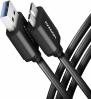 Axagon BUMM3-AM10AB USB-A apa - MicroUSB-B Superspeed 3.0 Adat és töltő kábel - Fekete (1m)