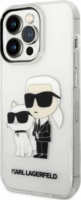 Karl Lagerfeld Liquid Glitter Karl and Choupette NFT Apple iPhone 14 Pro Szilikon Tok - Átlátszó/Mintás