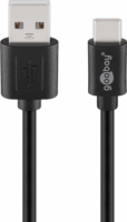 Goobay 55466 USB-C apa - USB-A apa 2.0 Adat és töltő kábel - Fekete (1m)