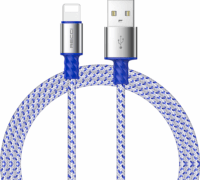 Recci RTC-N32L USB-A apa - Lightning apa 2.0 Adat és töltőkábel - Kék/Szürke (1m)