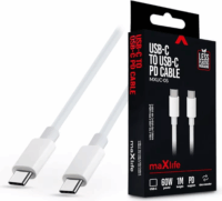 Maxlife TF-0185 USB-C apa - USB-C apa 2.0 Adat és töltőkábel - Fehér (1m)