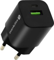 EverActive SC-390B USB-A / USB-C Hálózati töltő - Feketee (30W)