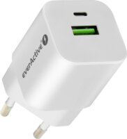 EverActive SC-390Q USB-A / USB-C Hálózati töltő - Fehér (30W)