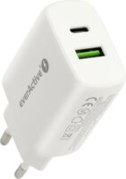 EverActive SC-370Q USB-A / USB-C Hálózati töltő - Fehér (25W)