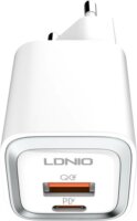 Ldnio A2318C USB-C / USB-A Hálózati töltő + Lightning kábel - Fehér (20W)