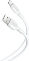 XO NB212 USB-A apa - USB-C apa Adat és töltő kábel - Fehér (1m)