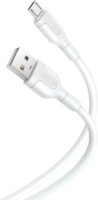 XO NB212 USB-A apa - Micro USB-B apa 2.0 Adat és töltő kábel - Fehér (1m)