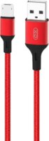 XO NB143 USB-A apa - Micro USB-B apa 2.0 Adat és töltő kábel - Piros (2m)