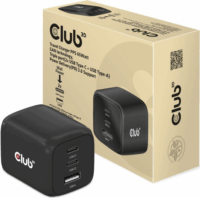 Club3D 2x USB-C / USB-A Hálózati töltő - Fekete (65W)