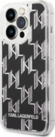 Karl Lagerfeld Liquid Glitter Monogram Apple iPhone 14 Pro Tok - Fekete