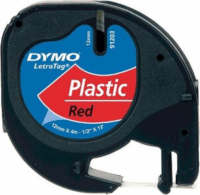 Dymo LT Feliratozógép szalag 12mm / 4m - Piros alapon fekete