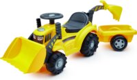 Écoiffier Traktor bébitaxi emelőkanállal és utánfutóval - Sárga