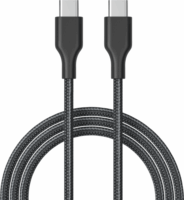 Cellect USB-C apa - USB-C apa Szövet 2.0 Adat és töltő kábel - Fekete (1m)