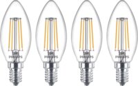 Philips LED Filament candle izzó 4,3W 470lm 2700K Filament E14 - Meleg fehér (4 db)