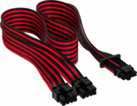 Corsair Premium Sleeved PCIe 5.0 12VHPWR Tápegység kábel 0.5m - Fekete/Piros