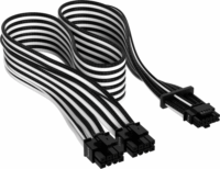 Corsair Premium Sleeved PCIe 5.0 12VHPWR Tápegység kábel 0.5m - Fekete/Fehér
