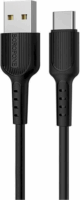 Borofone X16 USB-A apa - USB-C apa Adat és töltő kábel - Fekete (1m)