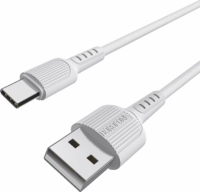 Borofone X16 USB-A apa - USB-C apa Adat és töltő kábel - Fehér (1m)