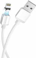Borofone BX57 Magnetic USB-A apa - Lightning apa 2.0 Adat és töltő kábel - Fehér (1m)