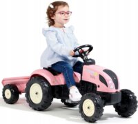 Falk Country Star pedálos traktor pótkocsival - Rózsaszín