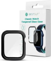 Bestsuit Classic Apple Watch 7/8 Tok + kijelzővédő - Fekete (45mm)