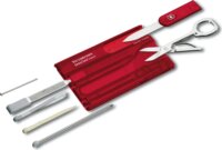 Victorinox SWISS CARD Classic Utazó készlet - Átlátszó Piros