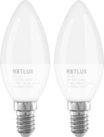 Retlux REL 34 LED C37 izzó 5W 430lm 3000K E14 - Meleg fehér (2db)