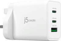j5create JUP3365F-FN 1x USB-A / 2x USB-C Hálózati töltő (UK) - Fehér (65W)