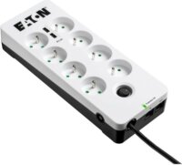 Eaton Protection Box PB8TUF 250V Túlfeszültség védő elosztó 8 aljzatos 1.5m - Fehér/Fekete