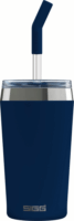 SIGG Helia Night Ink Thermo 450ml BPA Mentes Üveg Szívószálas Dupla Falú Acél Pohár - Sötétkék