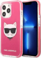 Karl Lagerfeld Choupette Head TPE Apple iPhone 13 Pro Tok - Rózsaszín/Mintás