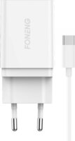 Foneng K300 USB-A Hálózati töltő + USB-C kábel - Fehér (5V / 2.4A)