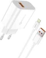 Foneng EU46 USB-A Hálózati töltő + Lightning Kábel - Fehér (18W)