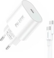 Foneng EU39 USB-C Hálózati töltő + USB-C Kábel - Fehér (20W)