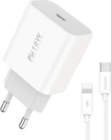 Foneng EU23 USB-C Hálózati töltő + Lightning Kábel - Fehér (18W)
