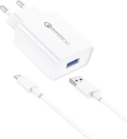 Foneng EU13 USB-A Hálózati töltő + Lightning kábel - Fehér (3A)
