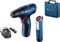 Bosch GSR 120-Li 12V 2x2,0Ah Akkus Fúró-csavarozó + GLI 12V-300 Lámpa készlet kofferben