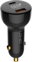 LDNIO C101 USB Type-C Autós töltő + USB Type-C kábel - Fekete (100W)