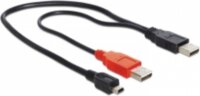 Delock USB 2.0 Y-kábel 0.3m - Fekete/Piros