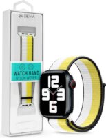 Devia Nylon Woven Apple Watch S4/S5/S6/S7/S8/S9/SE/Ultra Nylon Sport Pánt 42/44/45/49mm - Fehér/Sárga