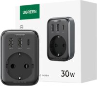 Ugreen CD314 2x USB-A / USB-C Hálózati Gyorstöltő Adapter 30W - Fekete