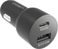 Cygnett Carpower USB-A / USB-C Autós töltő - Fekete (20W)