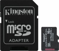 Kingston 16GB microSDHC UHS-I CL10 Memóriakártya + Adapter