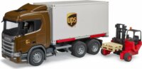Bruder Logisztikai Scania UPS kamion targoncával - Barna