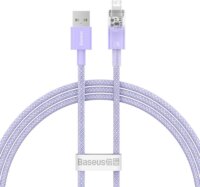 Baseus Explorer USB-A apa - Lightning apa Adat- és töltőkábel - Lila (1m)