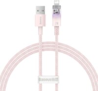 Baseus Explorer USB-A apa - Lightning apa Adat- és töltőkábel - Rózsaszín (1m)