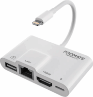 Promate MediaSync-LT Lightning apa - HDMI/USB/Lightning/RJ45 anya Adapter