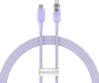 Baseus Explorer USB-C apa - Lightning apa Töltő kábel - Lila (1m)